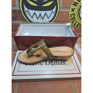 Pierre Dumas Women's Thong Sandals Rosetta Natural/Cork Color